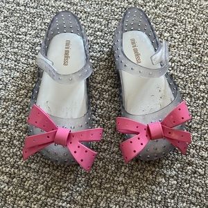 Mini Melissa Clear Pink Bow Shoes Jelly 9